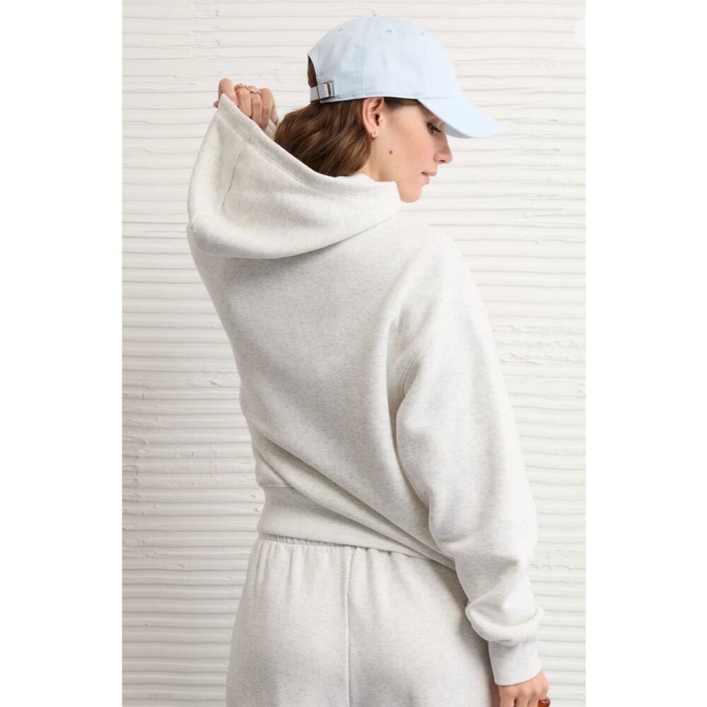 AE American Eagle Womens Everyday Luxe Cotton Heather Gray Soft Hoodie Sz Small